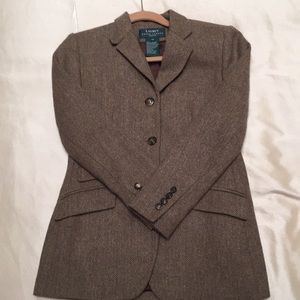 Ralph Lauren herringbone wool tweed blazer
